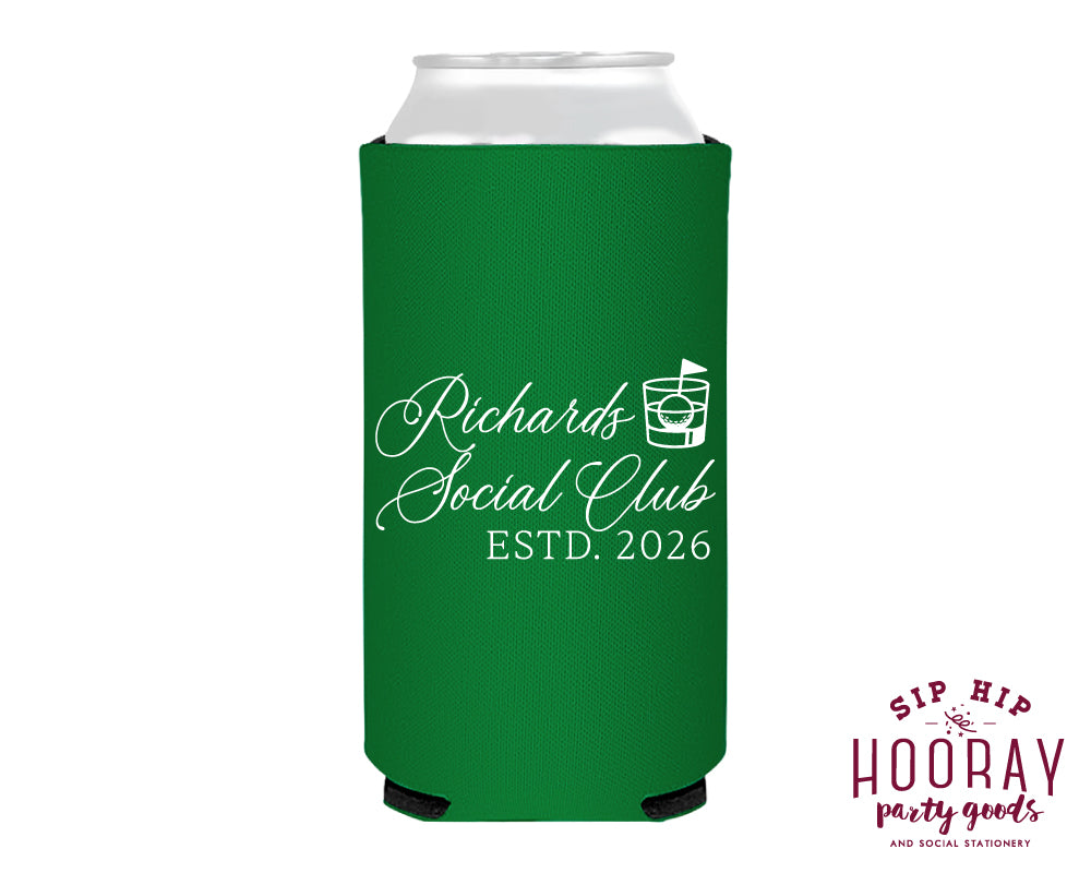 Custom Social Club Golf Lover Slim Can Coolers