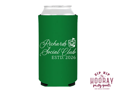 Custom Social Club Golf Lover Slim Can Coolers