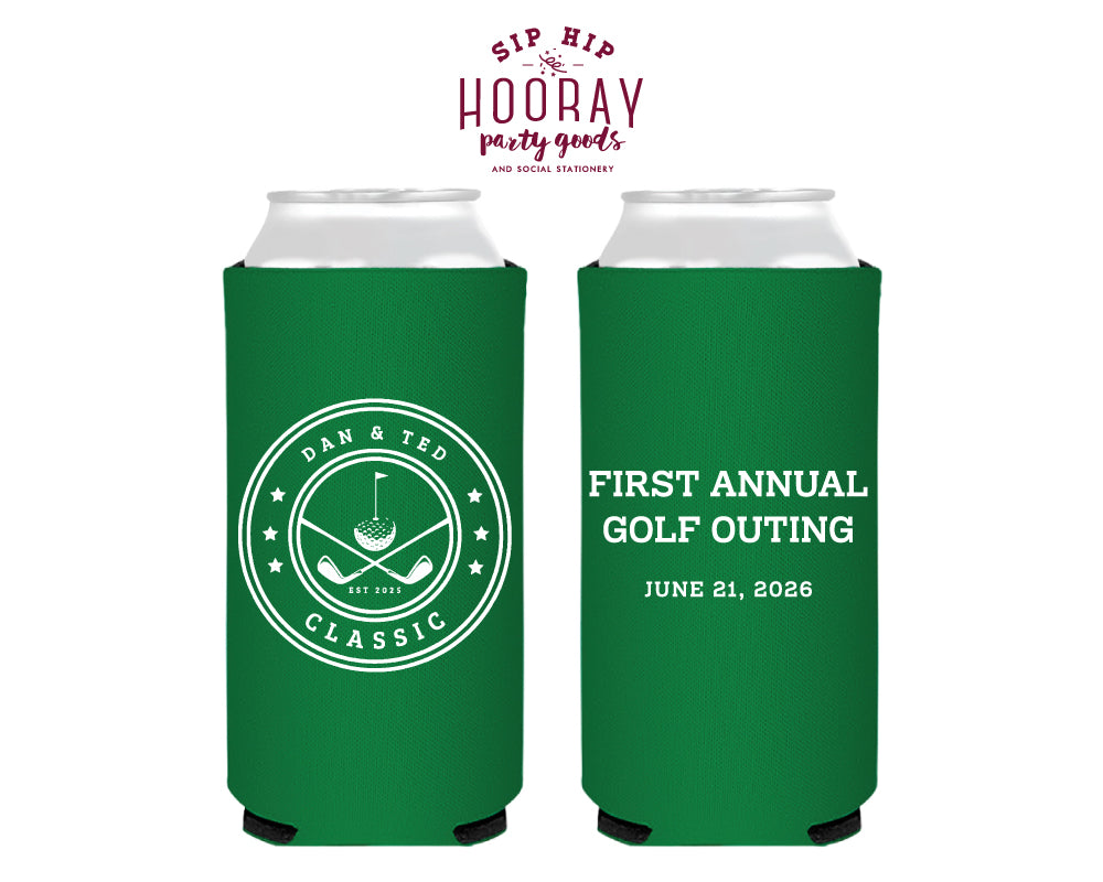 Personalized Annual Golf Outing Slim Can Coolers