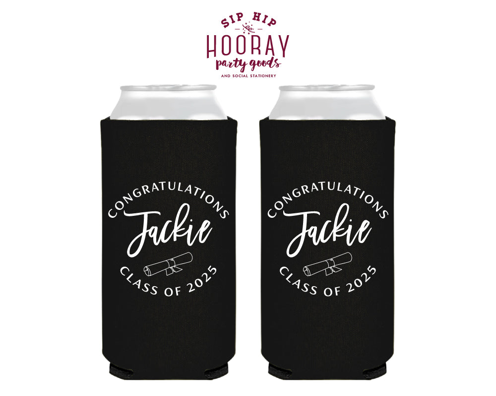 Class of 2025 Graduation Slim Foam Can Coolers