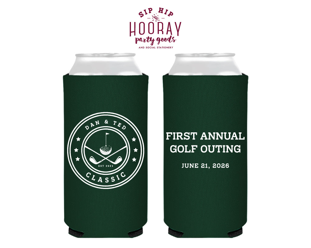 Personalized Annual Golf Outing Slim Can Coolers
