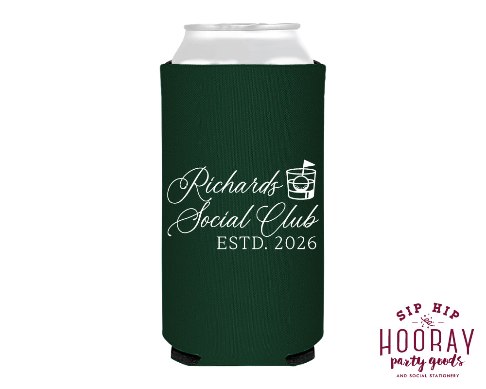 Custom Social Club Golf Lover Slim Can Coolers