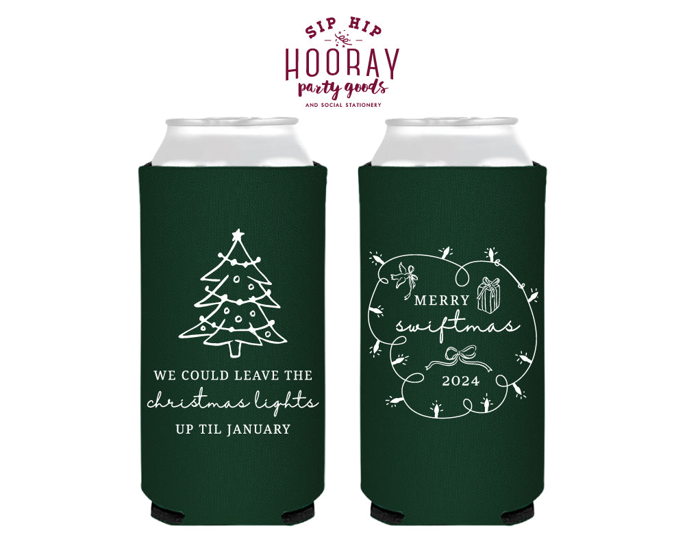 Merry Swiftmas Funny Christmas Foam Slim Can Coolers