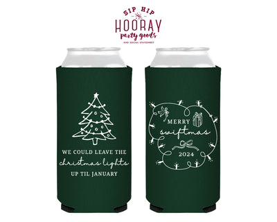 Merry Swiftmas Funny Christmas Foam Slim Can Coolers