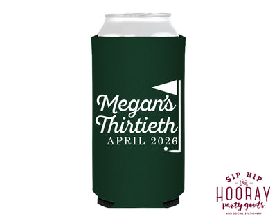Thirtieth Golf Birthday Party Custom Slim Can Coolers