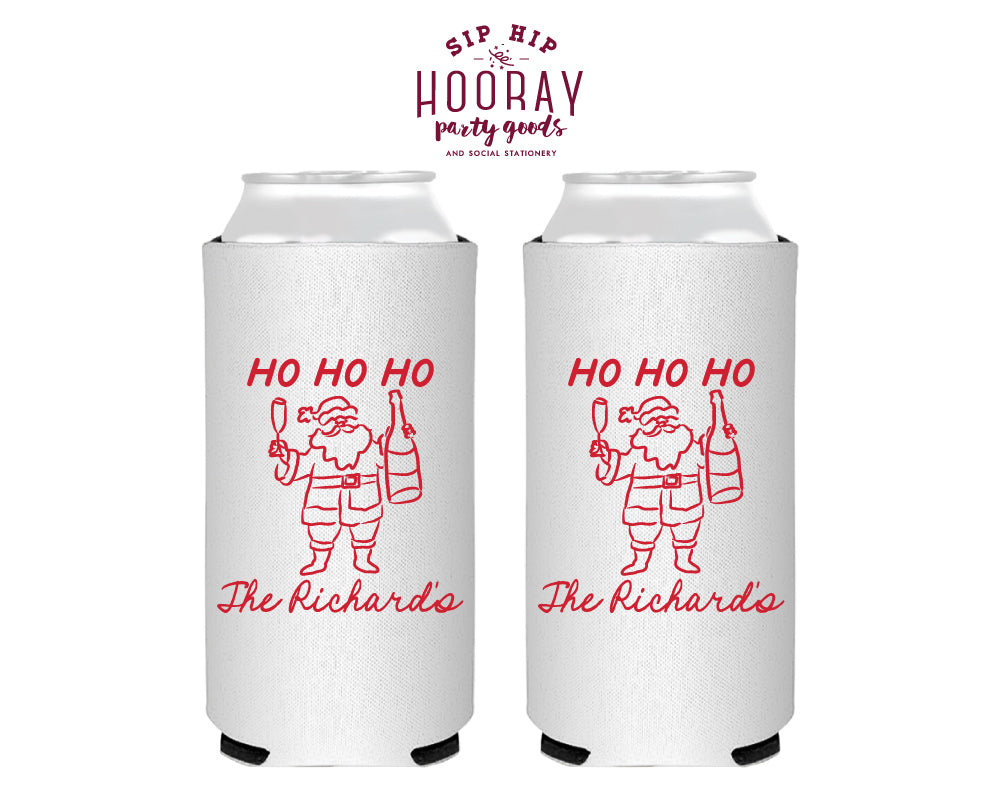 Ho Ho Ho Christmas Foam Slim Can Cooler