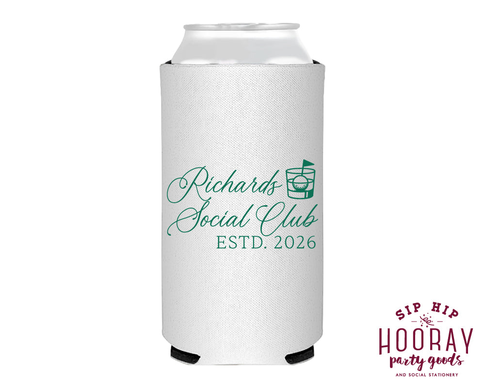 Custom Social Club Golf Lover Slim Can Coolers