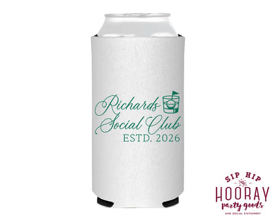 Custom Social Club Golf Lover Slim Can Coolers