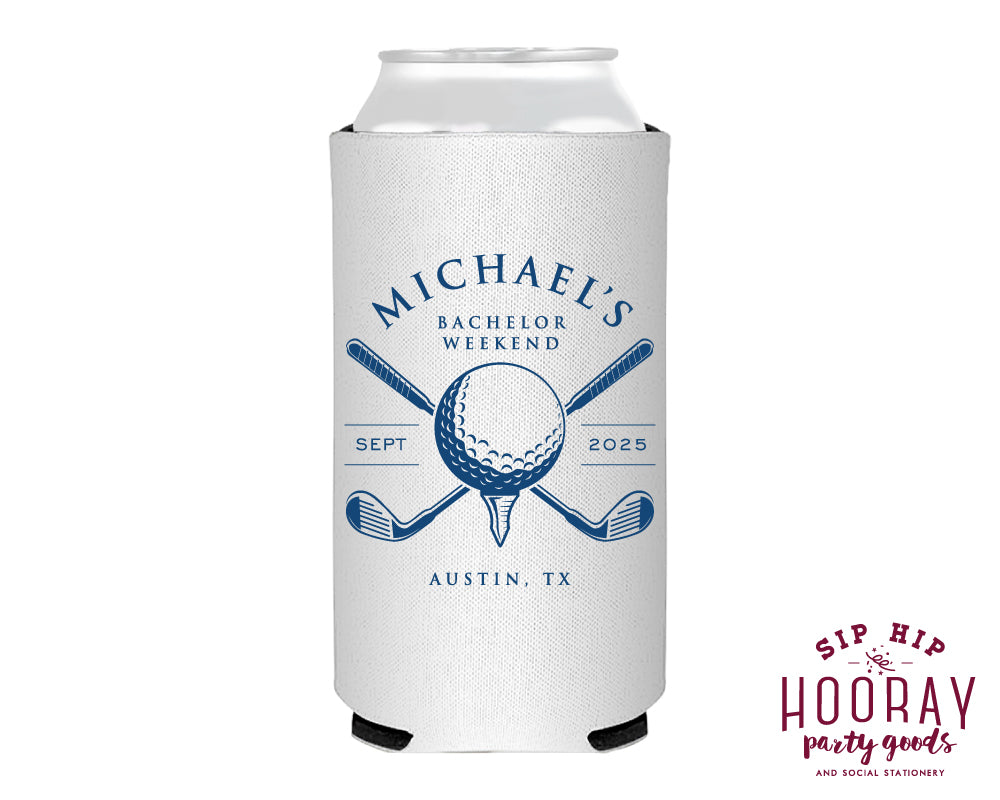 Custom Golf Bachelor Weekend Slim Can Coolers
