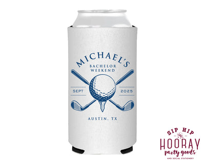 Custom Golf Bachelor Weekend Slim Can Coolers