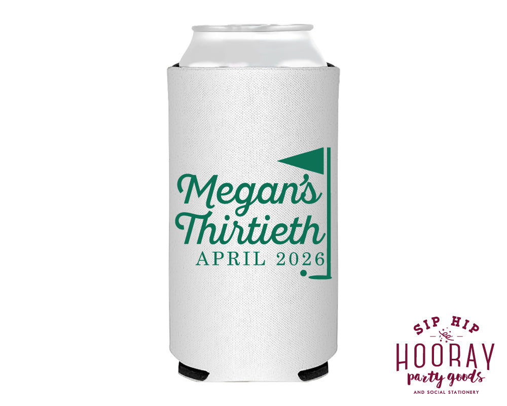 Thirtieth Golf Birthday Party Custom Slim Can Coolers