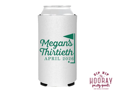 Thirtieth Golf Birthday Party Custom Slim Can Coolers