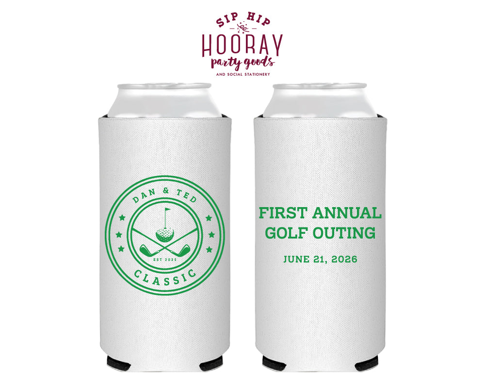 Personalized Annual Golf Outing Slim Can Coolers