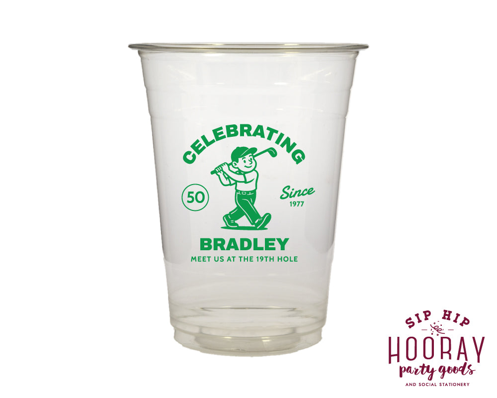 19th Hole Golf Birthday Soft Plastic Cups