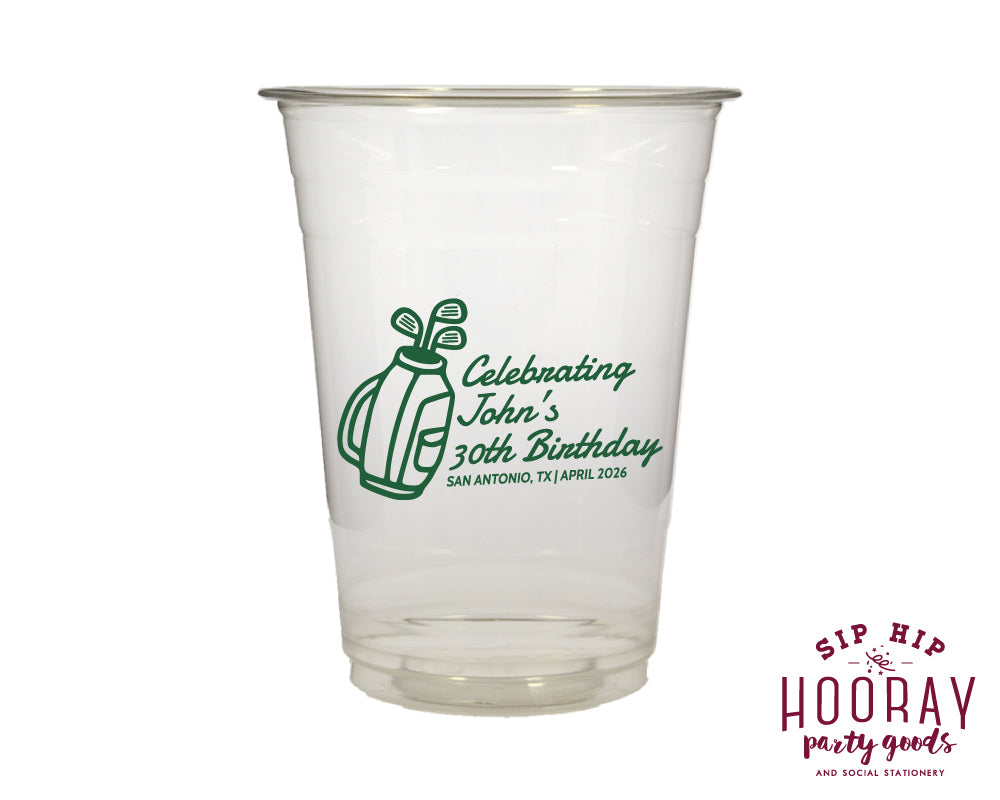 Custom Golf Bag Birthday Slim Can Coolers