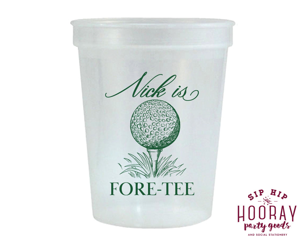 40th Birthday Golf Fore - Tee Custom Stadium Cups