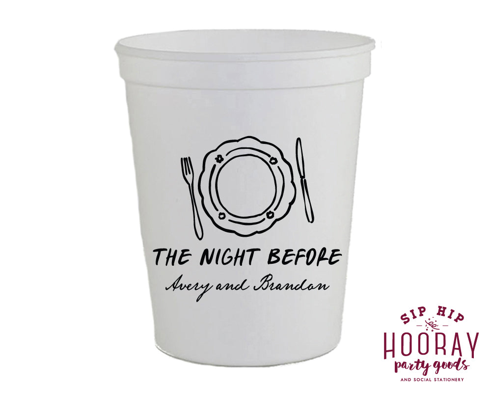 The Night Before Wedding Rehearsal Stadium Cups