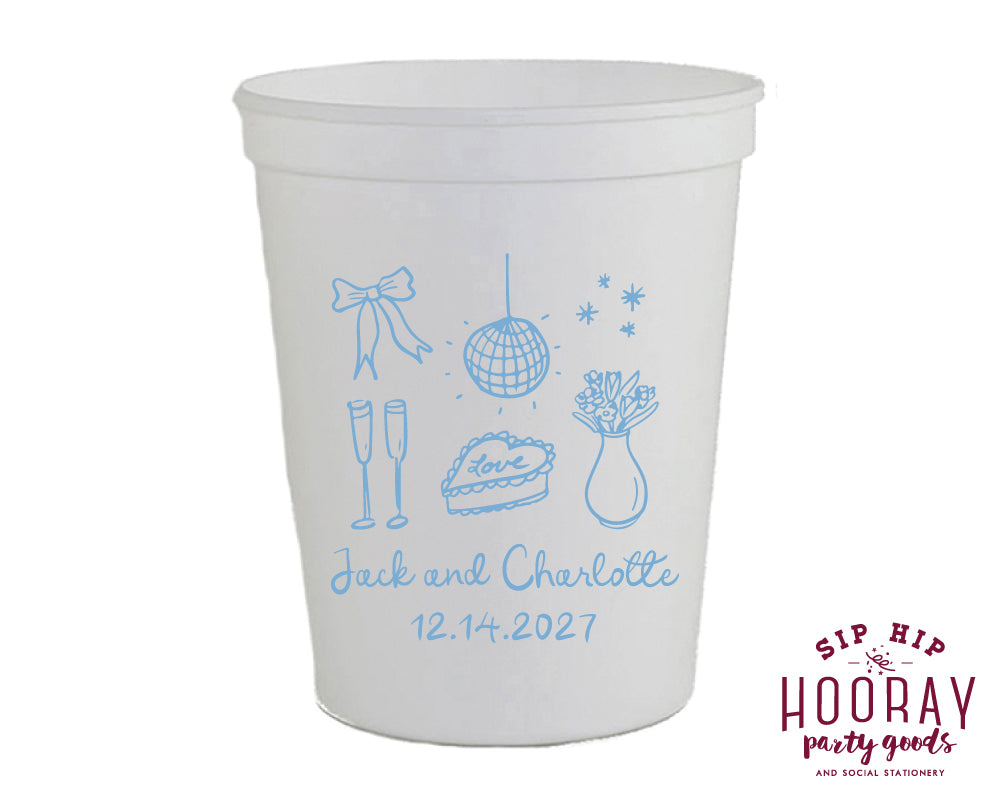 Wedding Reception Icons Stadium Cups