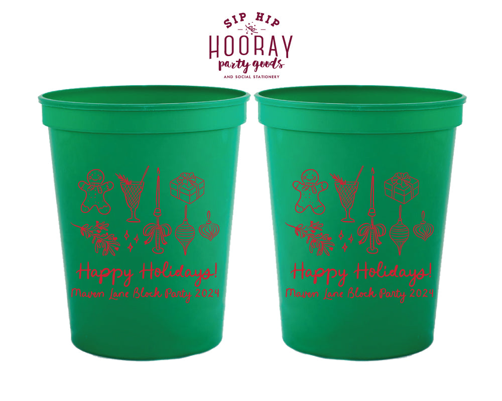 Happy Holidays Christmas Stadium Cup