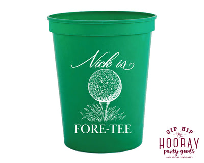 40th Birthday Golf Fore - Tee Custom Stadium Cups
