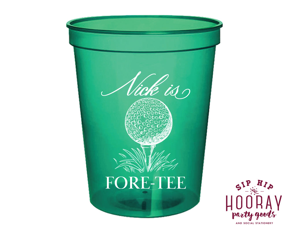 40th Birthday Golf Fore - Tee Custom Stadium Cups