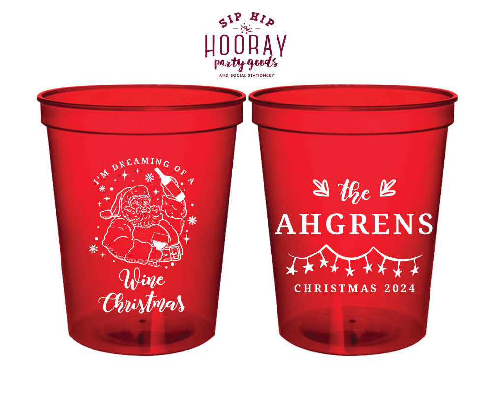 Dreaming of a Wine Christmas Stadium Cups