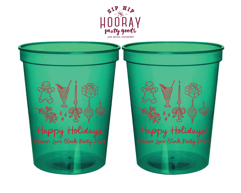 Happy Holidays Christmas Stadium Cup