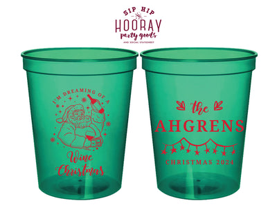 Dreaming of a Wine Christmas Stadium Cups