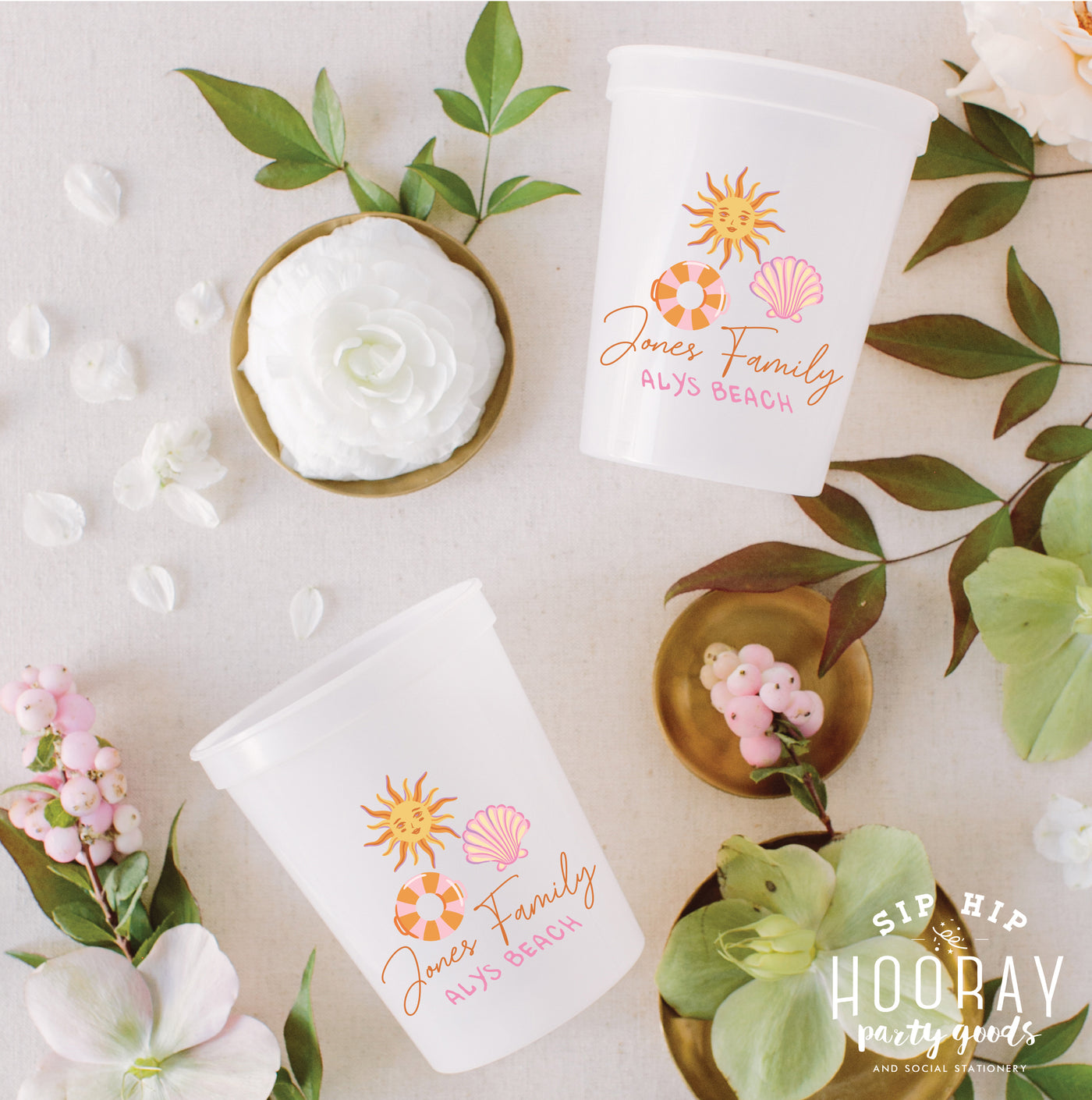 At Home Collection | Family Beach Vacation Full Color Stadium Cups