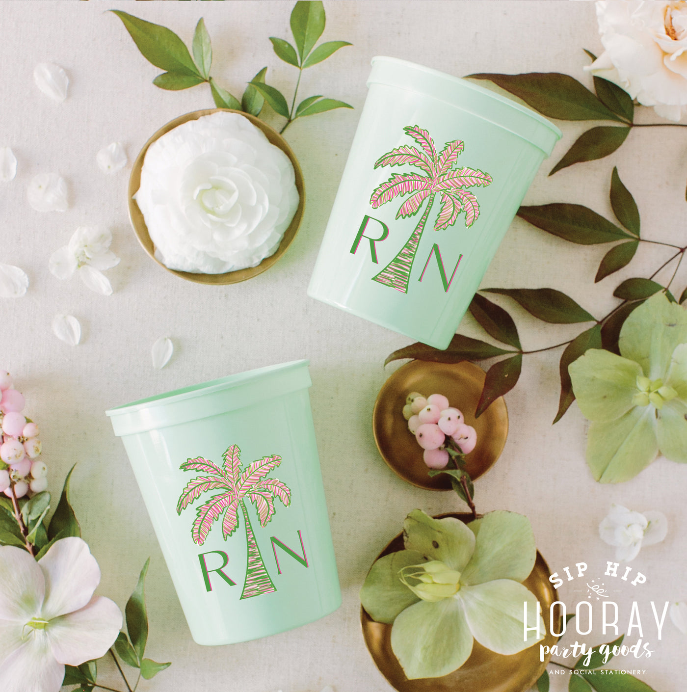 At Home Collection | Palm Tree Full Color Stadium Cups