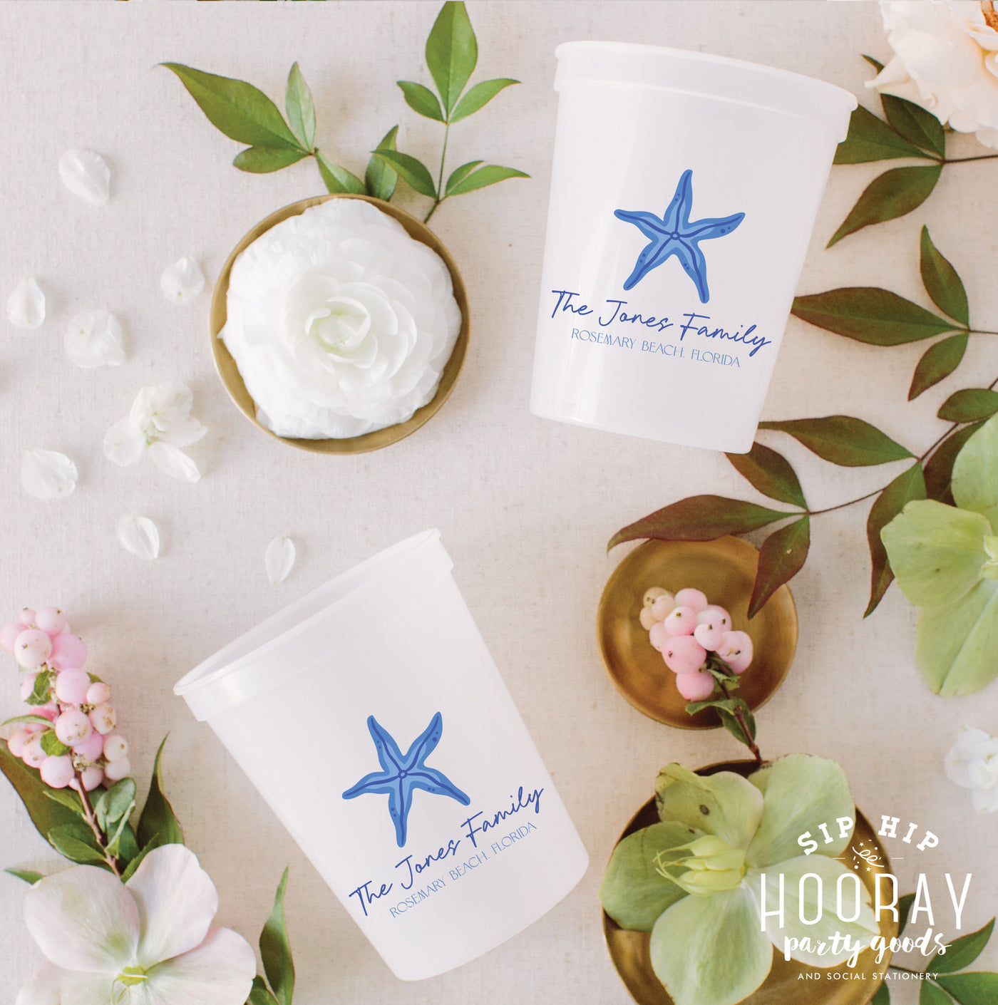At Home Collection | Starfish Family Vacation Full Color Stadium Cups