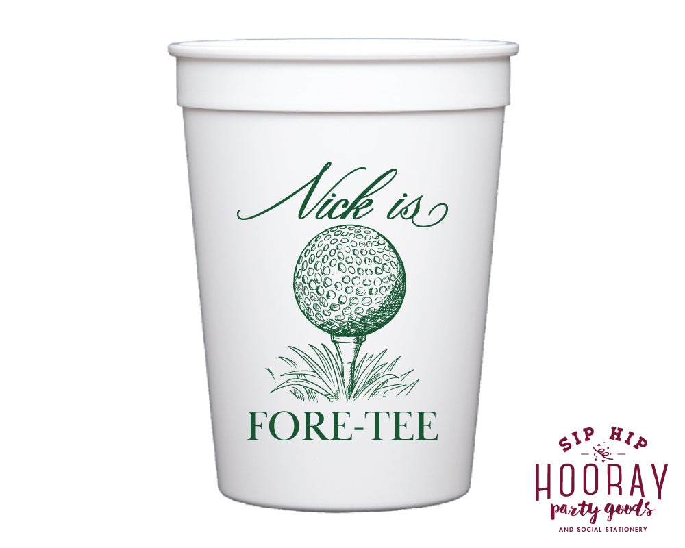 40th Birthday Golf Fore - Tee Custom Stadium Cups