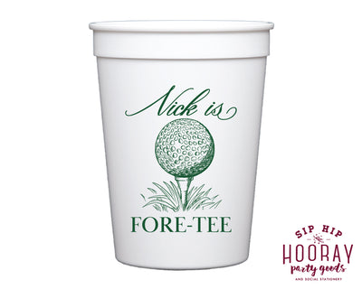 40th Birthday Golf Fore - Tee Custom Stadium Cups