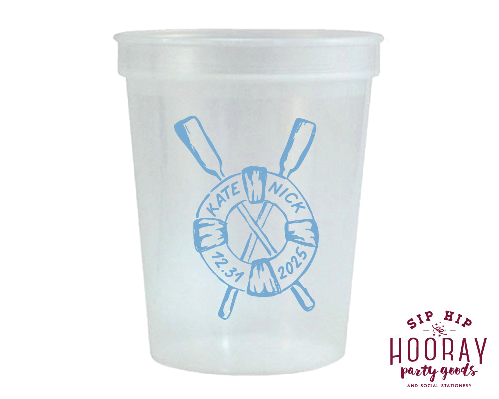 Custom Nautical Wedding Stadium Cups