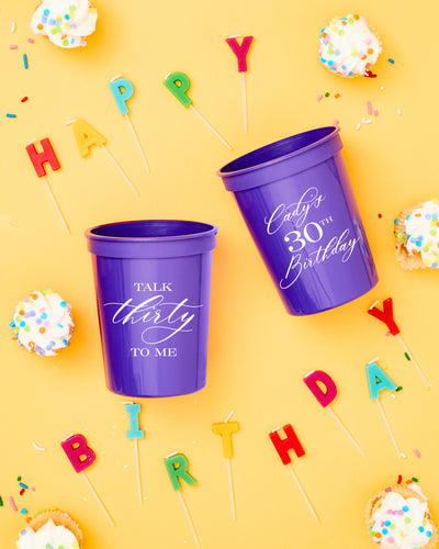 Talk Thirty To Me 30th Birthday Stadium Cups