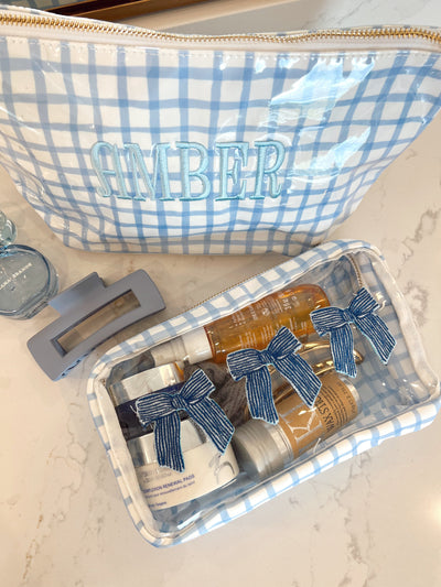 3 Bows - Blue Trellis