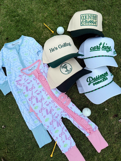 He's Golfing - Green Vintage Trucker Hat - PREORDER