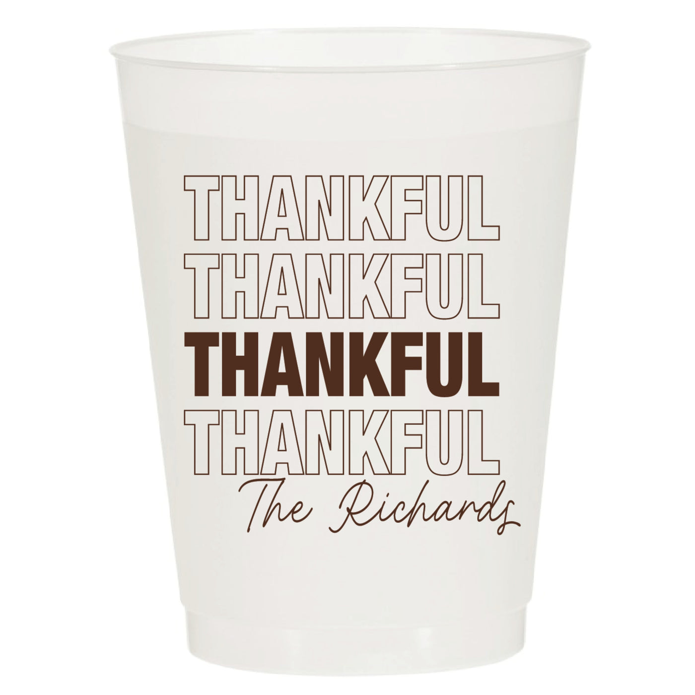 At Home Collection | Thankful Thanksgiving Family Frosted Cups