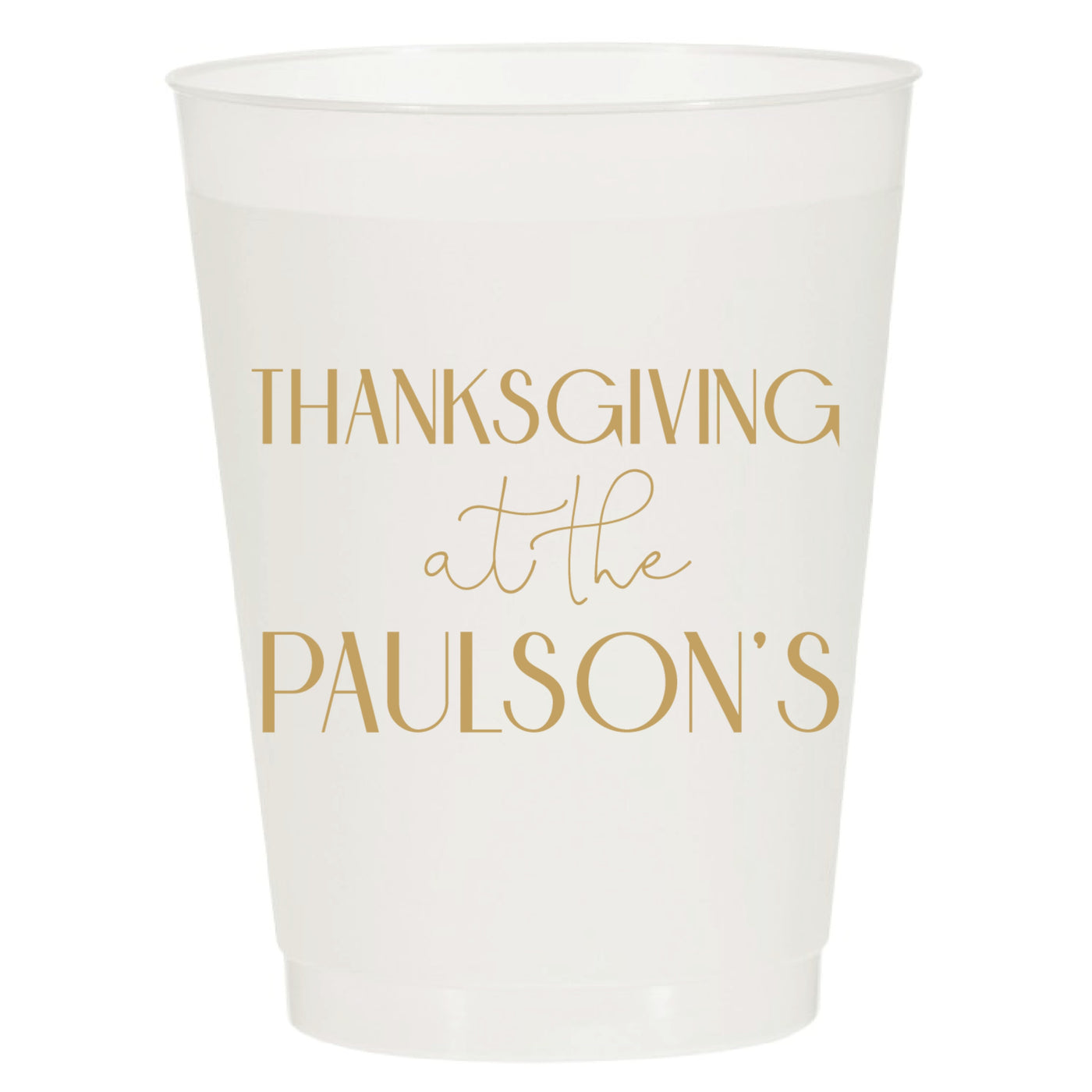 At Home Collection | Thanksgiving At Family Last Name Frosted Cups