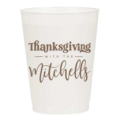 At Home Collection | Thanksgiving with Family Name Frosted Cups