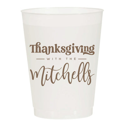 At Home Collection | Thanksgiving with Family Name Frosted Cups