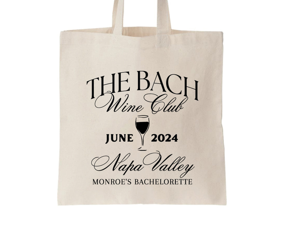 The Bach Wine Club Bachelorette Party Tote Bags