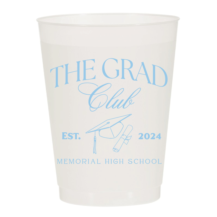 The Grad Social Club Graduation Party Frosted Cups