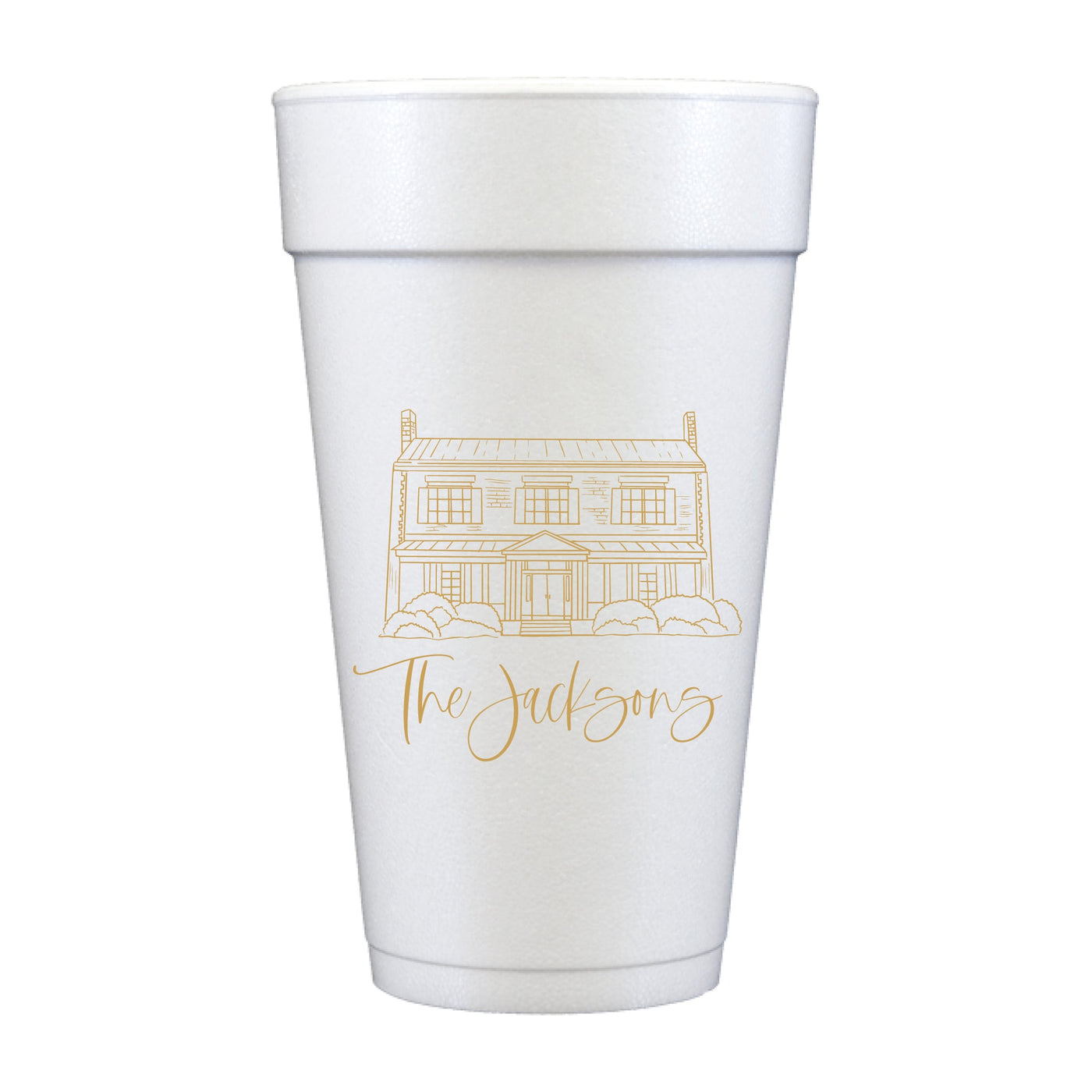 At Home Collection | Custom Home Drawing Foam Cups