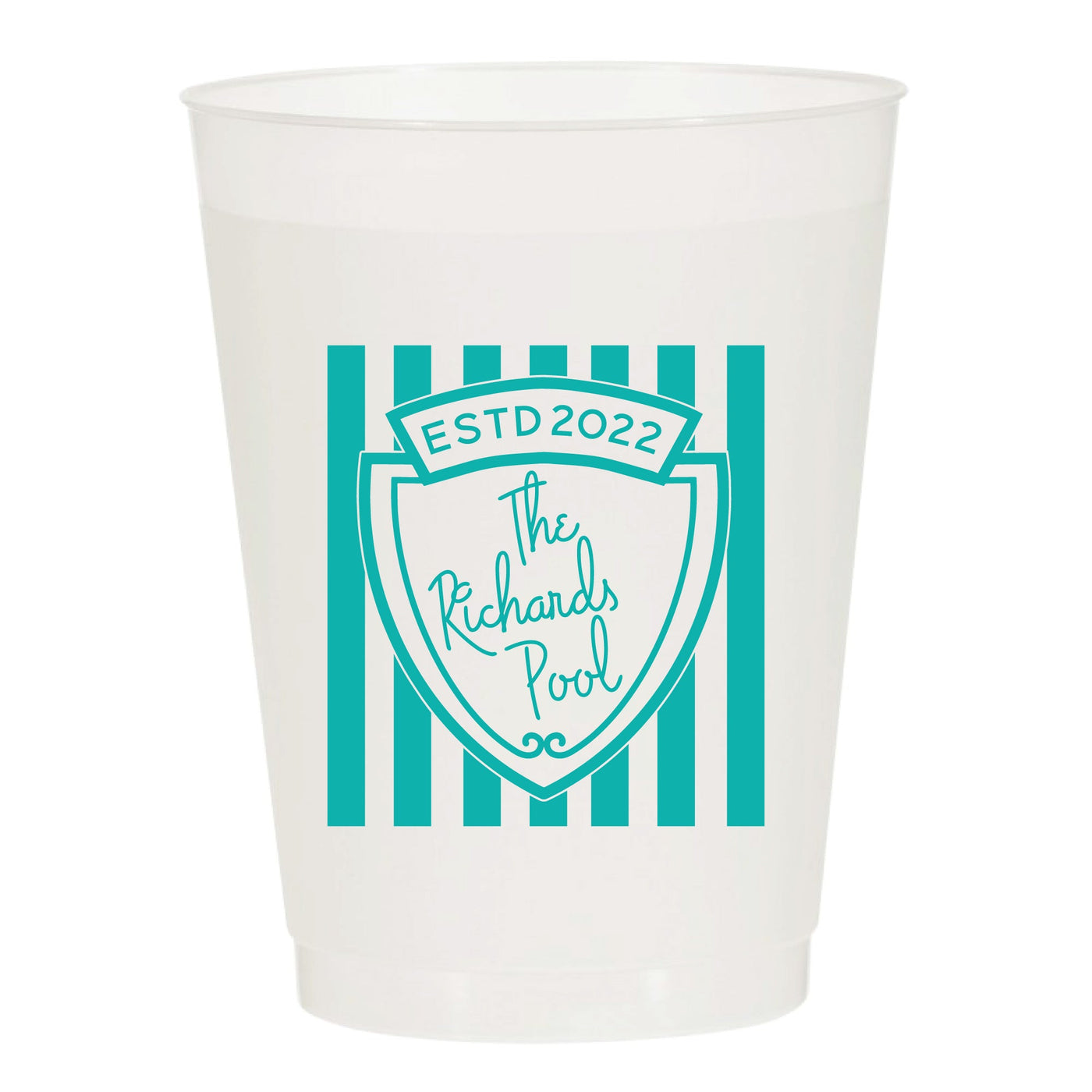 At Home Collection | Custom Last Name Pool Frosted Cups