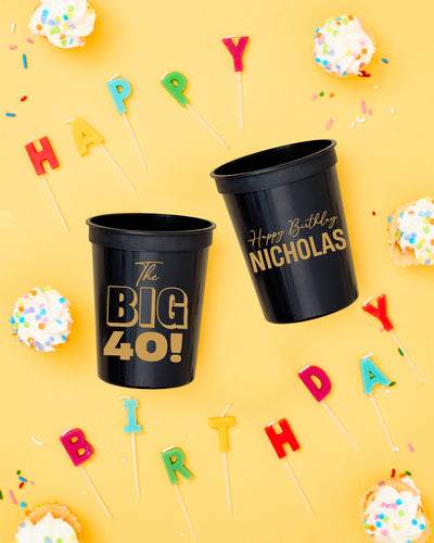 The Big 40 Birthday Stadium Cups