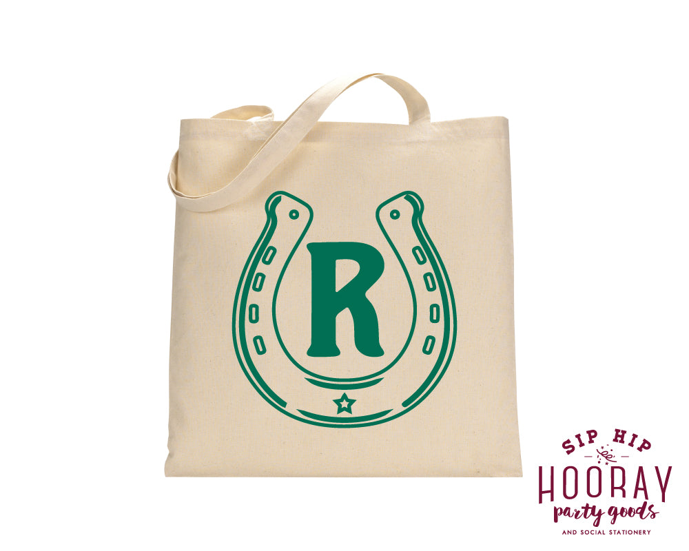 Western Horseshoe Monogram Tote Bags