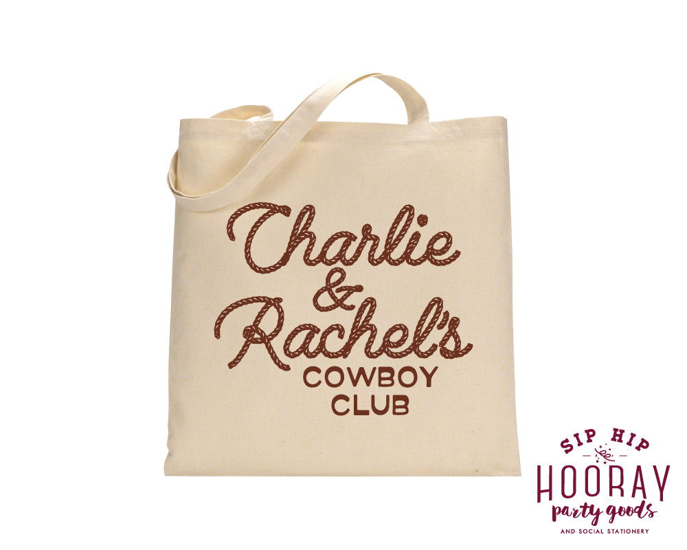 Personalized Cowboy Club Tote Bags