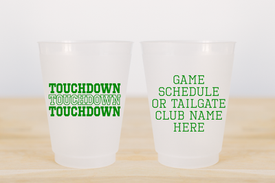 Custom Tailgate Frosted Cups - "Touchdown" Game Schedule