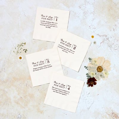 Wedding Fun Fact Cocktail Napkins